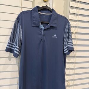 Adidas Men's Navy Striped Polo (M)